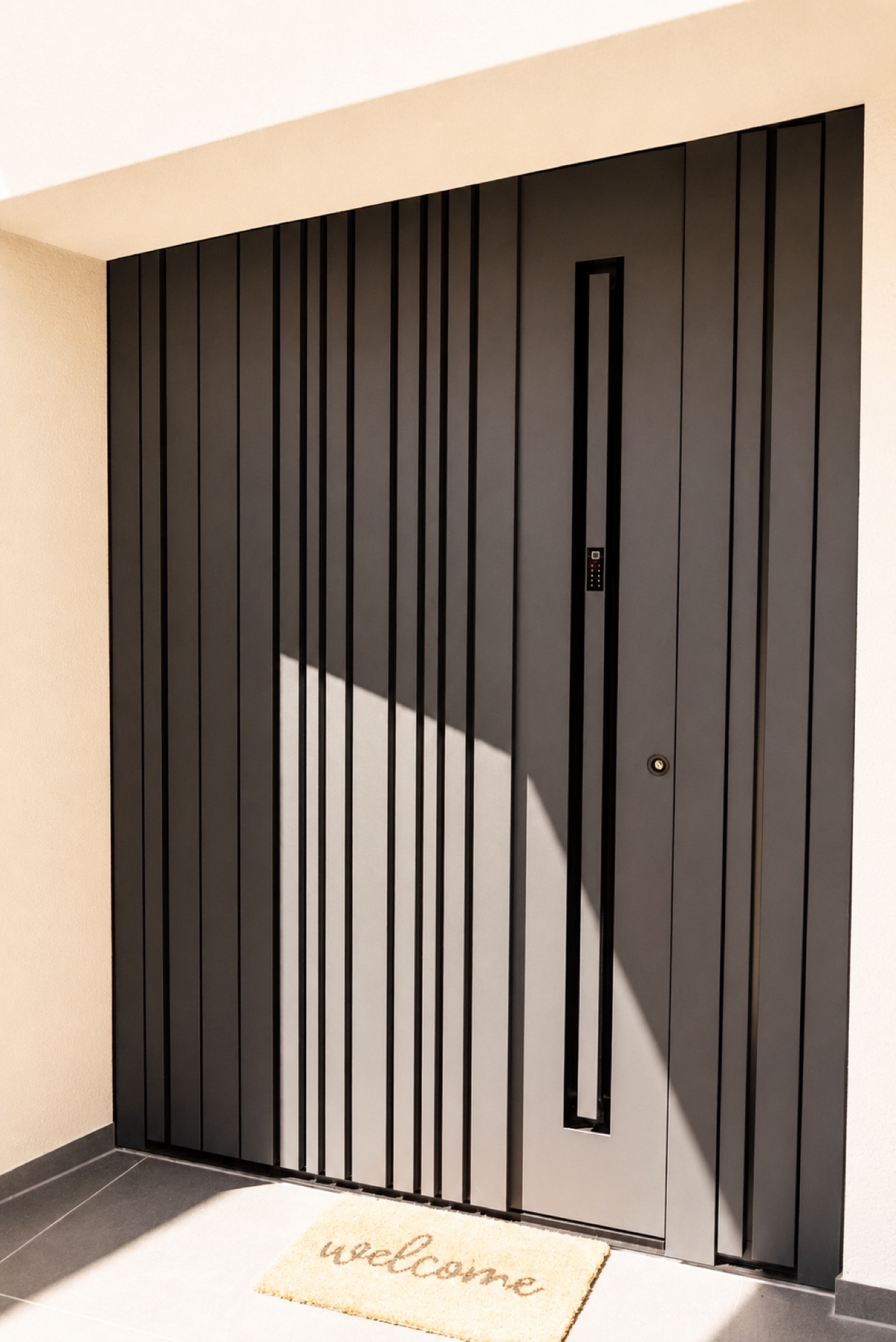 Moderne Aluminium-Haustür am Wohnhaus